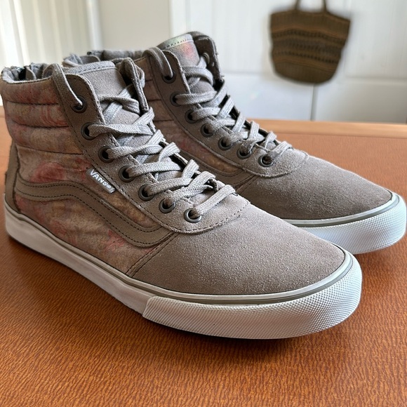 Vans Shoes - Tan Floral Vans High-Tops 8.5